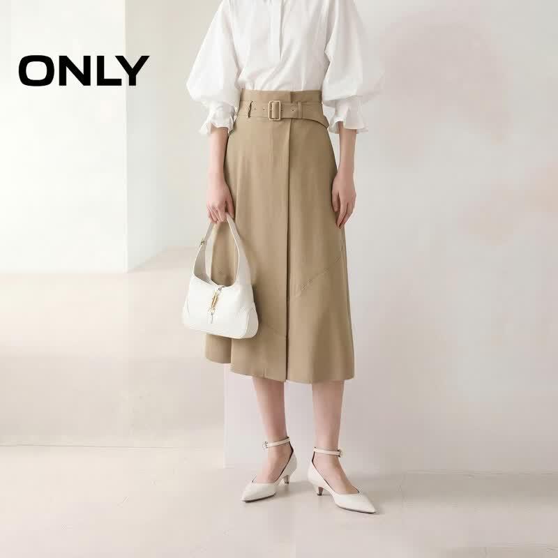 ONLY Women s Commuter Style A-Line Midi Skirt XL