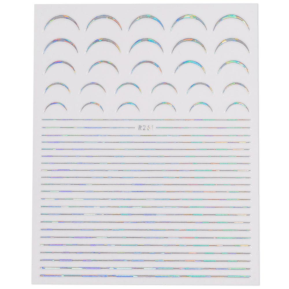 12Pcs/1pcs Nail Lines Strip Stickers Gold/Silver Metal CurveStrip Tape Decals Self-Adhesive Slider DIY Manicure Nail Art Sticker