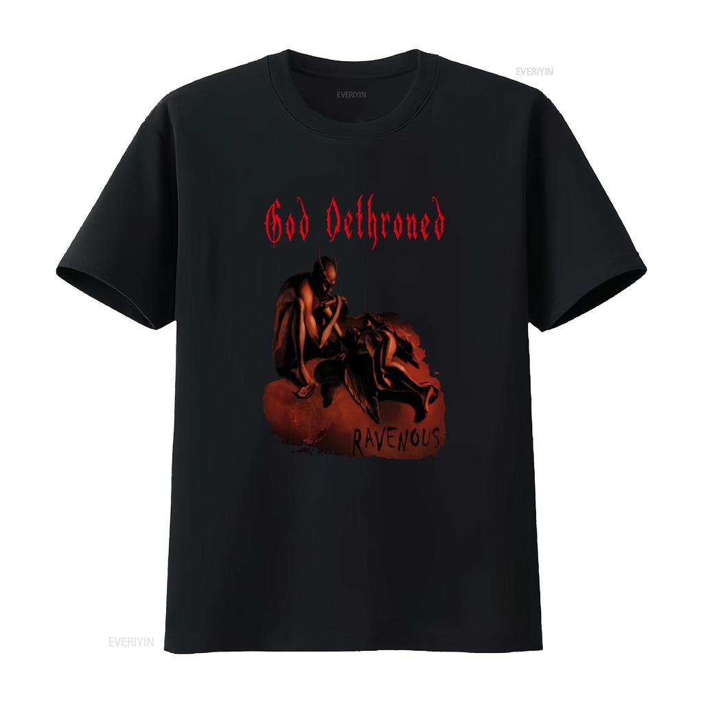 New DTG T shirt GOD DETHRONED Ravenous Design Heavy Metal Band Inspired Size vintage Washed Slightly Stretched Breathable homme