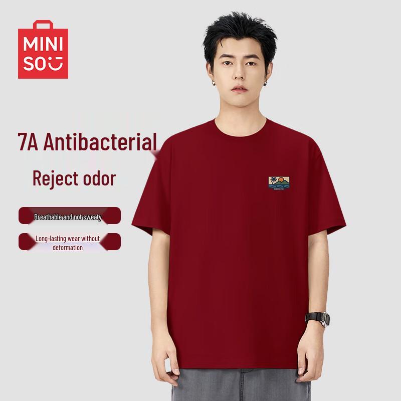 

MINISO Men s Casual Antibacterial Short-Sleeve T-Shirt XL