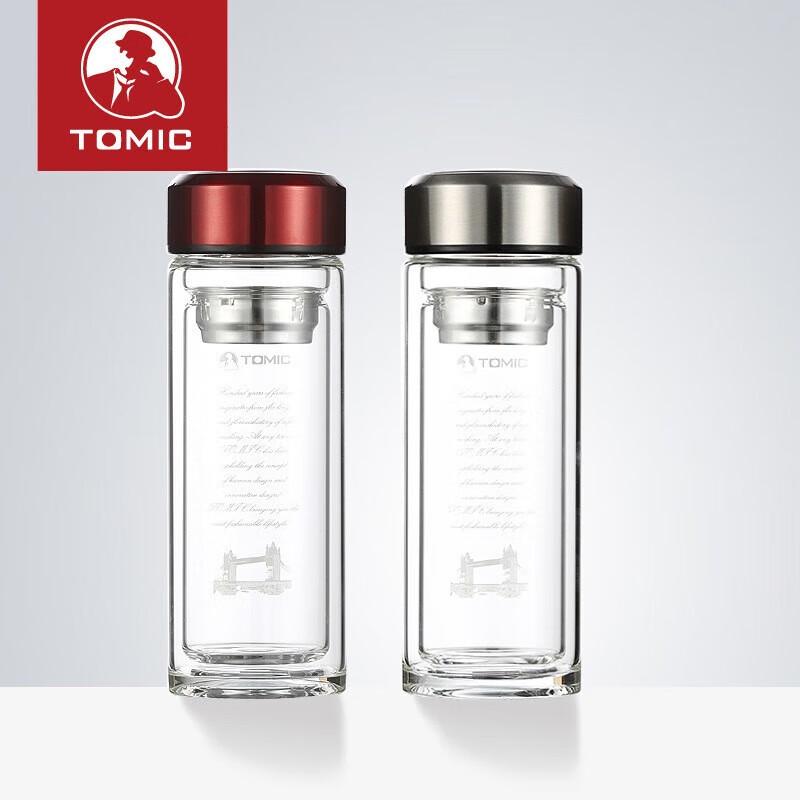 TOMIC Borosilicate Glass Tea Infuser Bottle