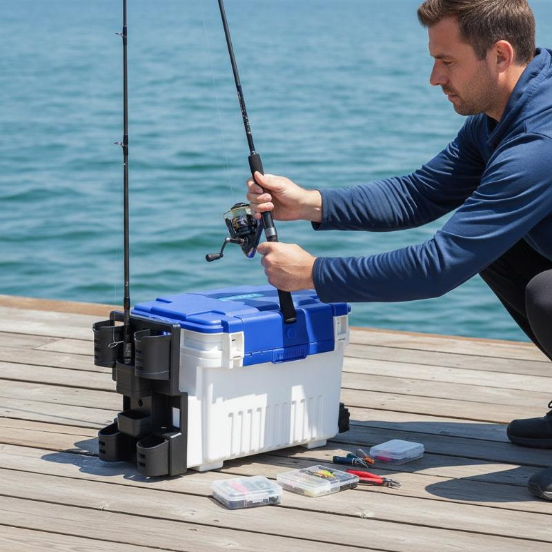 Fishing Box Pole Bracket Subbox Upright Pole Cylinder Double Pole Inserting Device Fishing Gear Pole Hanging Tube
