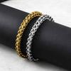 Bali Foxtail Chain Bracelet for Men,God Color Single Franco Link Chain Bracelets,Classic Chain Jewelry Gift