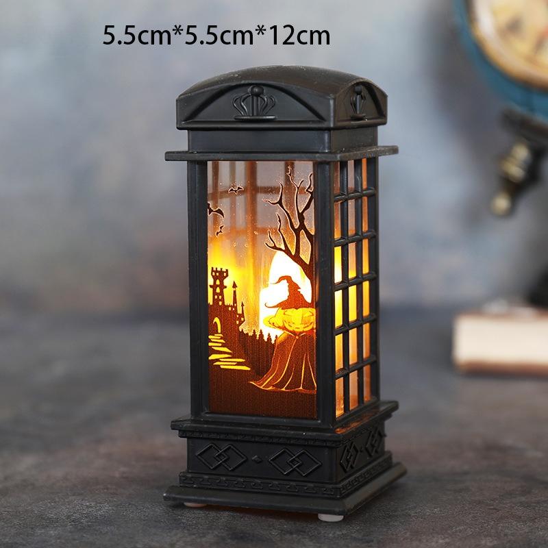 Halloween LED Flame Flickering Oil Lamp Battery Operated Spooky Decor Haunted House Prop Tabletop Centerpiece for Bar Party
