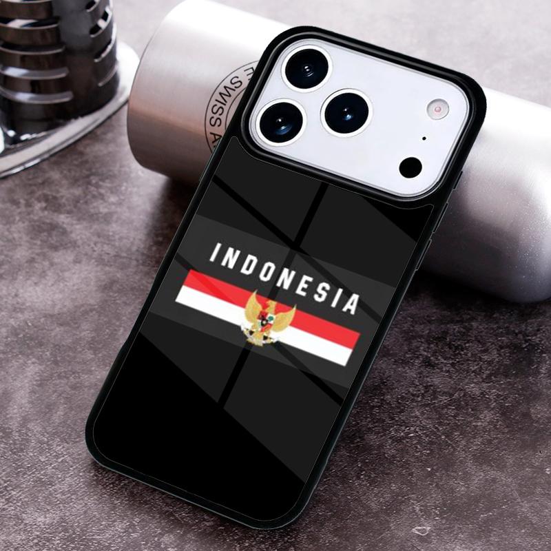 Indonesia Passport Flag Map Phone Case for iPhone 17 16 15 Pro Max Air 14 13 12 11 Plus Shockproof Cover