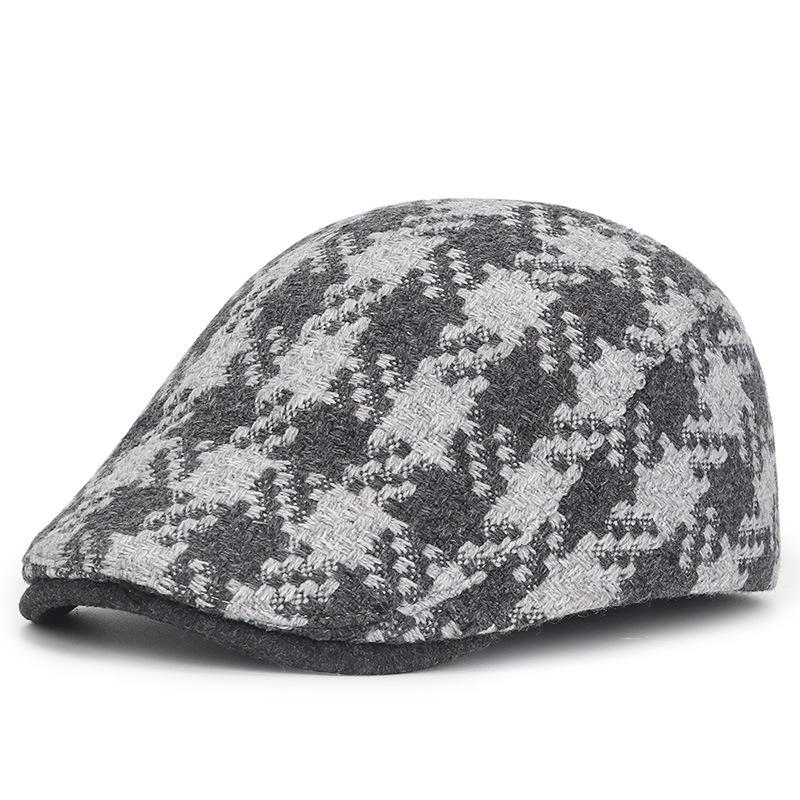 Vintage Plaid Flat Cap Unisex Lightweight Beret Newsboy Hats Classic British Style Duckbill Cap for Women & Men