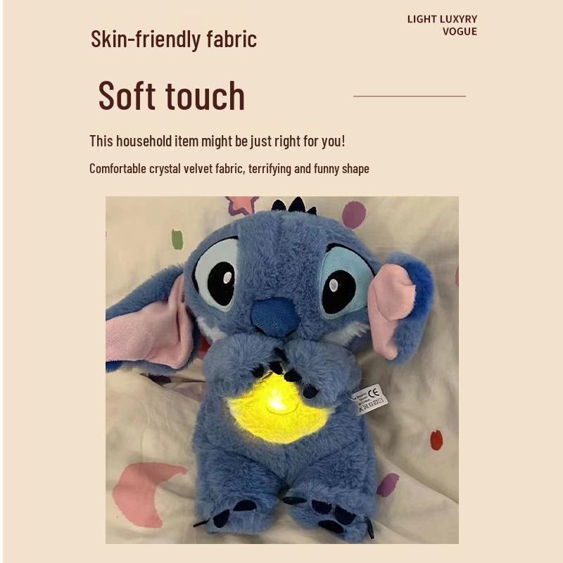 Cross-border Breathing Bear & Otter Stitch: Two-color Sound & Light Plush Animal Doll for Kids