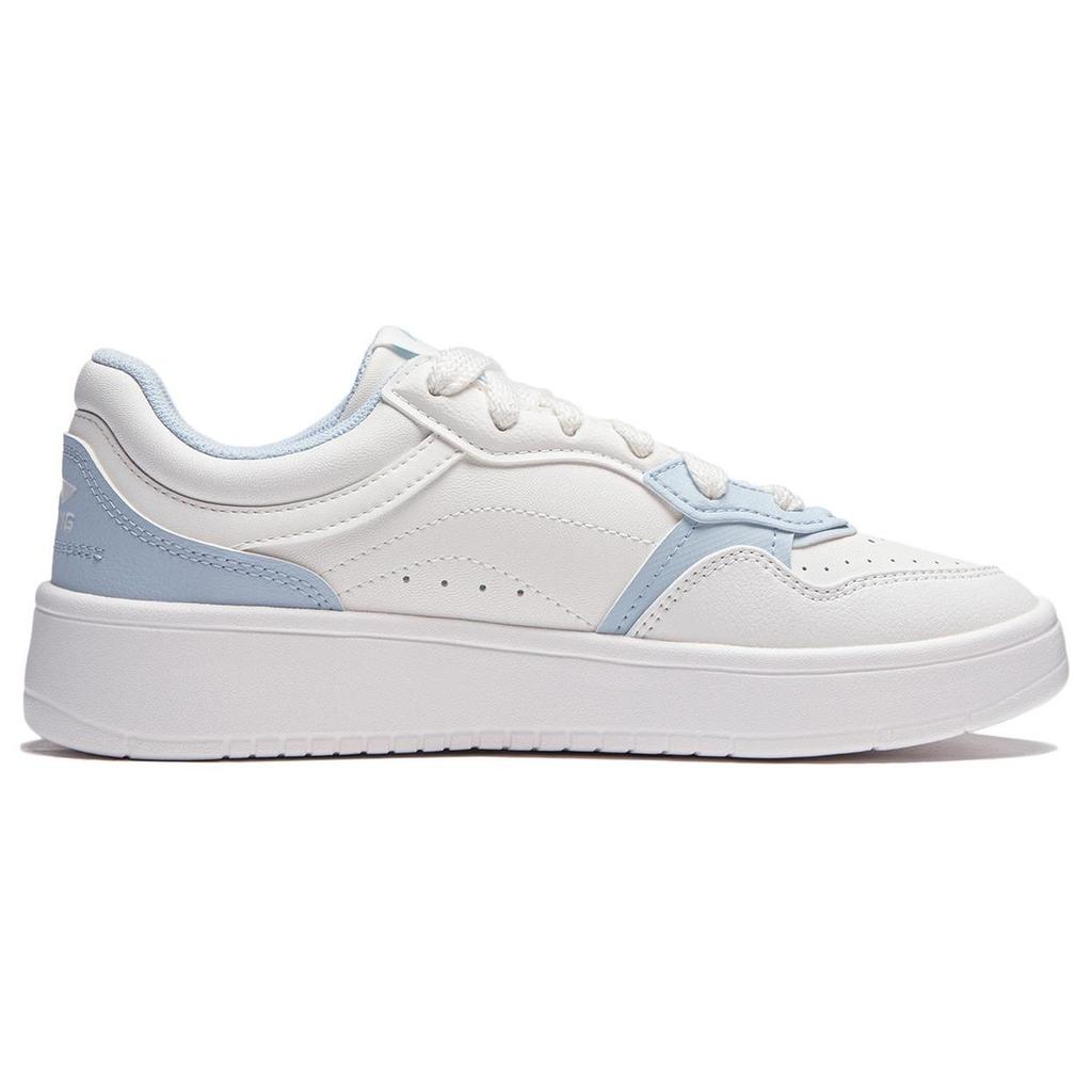 Li Ning Xingchu 2.0 V2 Casual Versatile Thick Sole Height Increasing Non-Slip Wear-Resistant Low-Top Skate Shoes Women sneaker White Blue AGCU108-2
