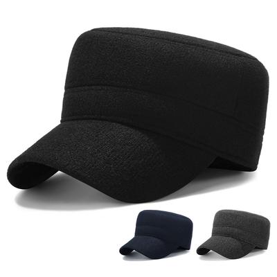 Middle-Aged and Elderly Winter Flat Cap Outdoor Cold Protection Ear Protection Old Head Cap Velvet Thick Father Cap