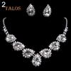 Prom Wedding Bridal Crystal Crystal Stone Waterdrop Necklace Earring Jewelry Set Accessories