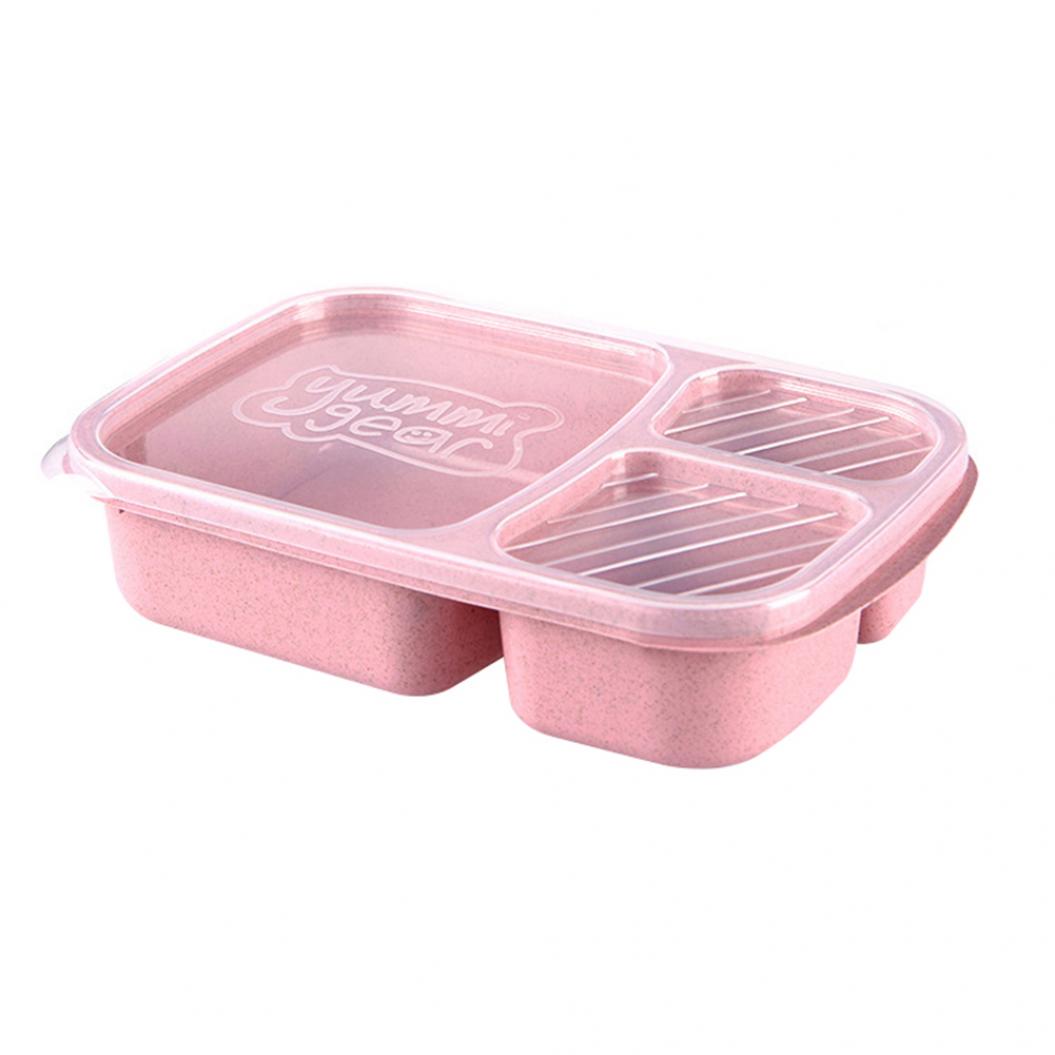 3 отсека PP Ланч-бокс Контейнер для хранения продуктов питания для детей и взрослых Пикник розовый 748₽