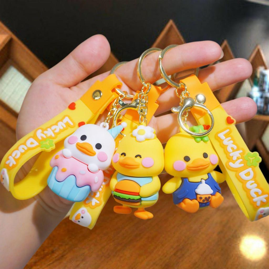 Creative Yellow Duck Keychain: Cute Animal Bag Pendant & Car Ornament