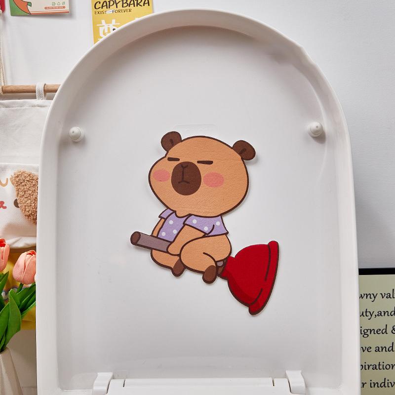 Capybara Toilet Mat Deodorizing Stickers Deodorizing Capybara Deodorizing Stickers Cartoon Toilet Mat Self-Adhesive Deodorizing