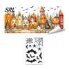 Spooky Party Glass Decor Halloween Window Clings, Pumpkins Skeletons Ghosts And Bats Print Decorative Creative Gift for Decals, Electrostatic