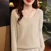 2026 Women's V-Neck Pure Wool Autumn/Winter Slimming Knitted Sweater
