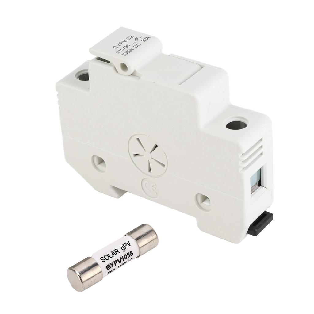 1P 32A 1000VDC Solar PV Fuse Holder 1000VDC 20A Photovoltaic Fuse Kit for Short Circuit Break Protection