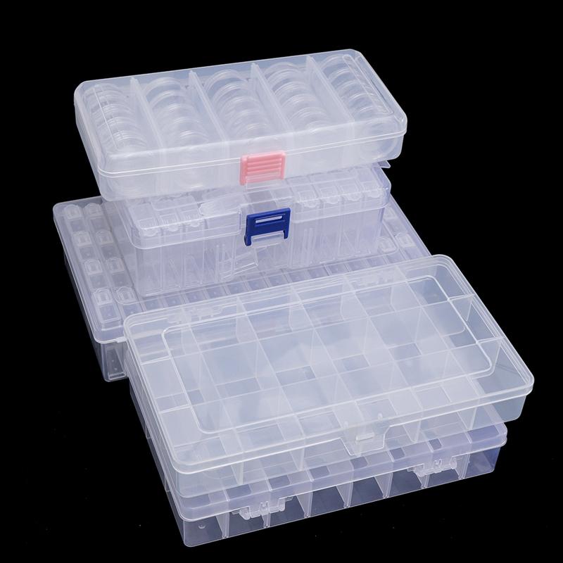 Jewelry Container Box Rectangular/Round Organizer for Case with Lid for Jewelry Earring Nail Art Charms Multipurpose Hol