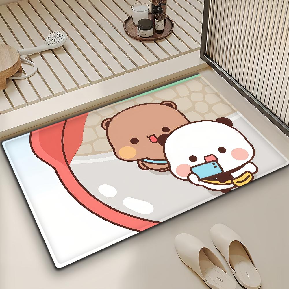Bubu Dudu Cartoon Anime Door Mat Bath Microfiber Decorative Versatile Flannel Floor Mat Quick Dry Absorbent Non-slip Sole