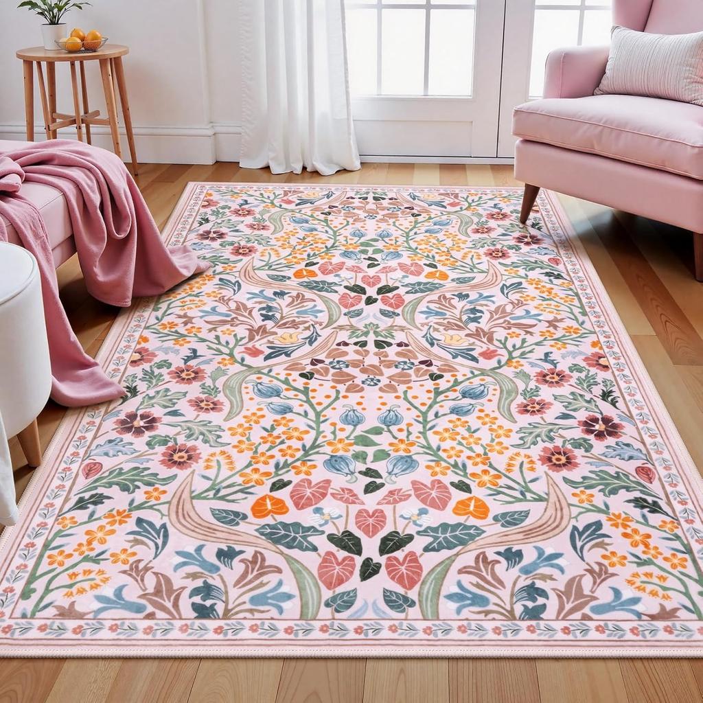 Living Room Carpet Bedroom Sofa Bedside Mat Soft Short Pile Large Area Rug Bohemian Colorful Floral Style Home Decoration Rugs