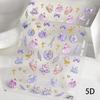5D Butterfly Red Spider Lily Blooming Flowers Nail Art Stickers Chinese Characters Phoenix Swallow Self Adhesive Manicure Decals