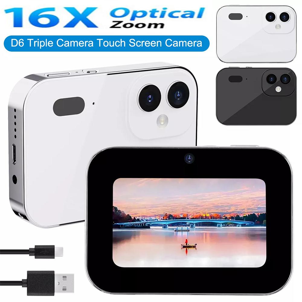 

D6 Digital Camera 4K HD Camera 64GB Recorder Music Player Touch Control Screen Vlogging Camera Night Mode 64MP Camcorder чорний