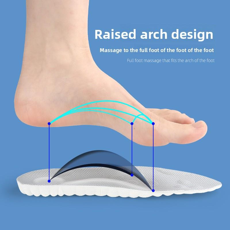 Sports and Casual Insoles 4D Feel Soft and Elastic, Shock-absorbing and Pressure-relieving Arch Support