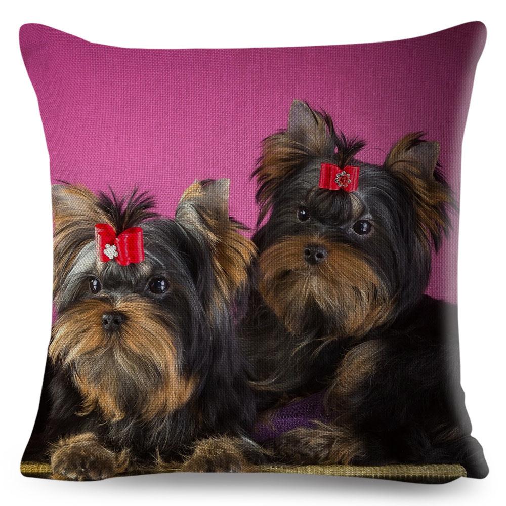 Cute MINI Dog Cushion Cover Decor Pet Animal Printed Pillowcase Polyester Pillow Case for Sofa Home Car Cm