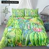 Cactus King Queen Duvet Cover Succulents Bedding Set for Kids Teens Adults Green Botanical Flowers 2/3pcs Polyester Quilt Cover
