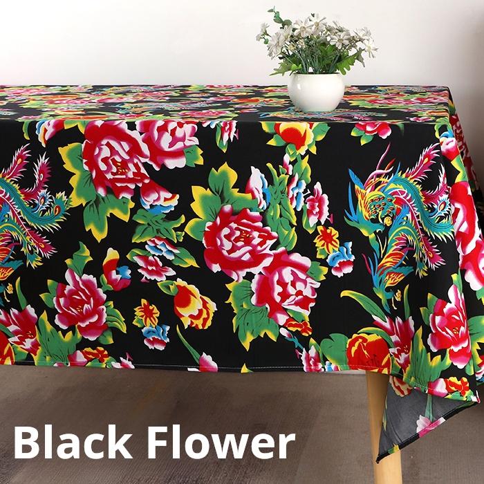 Ethnic Style Print Northeastern Large Flower Cloth Tablecloth Party Bar Teahouse Tablecloth Restaurant Chinese Style Tablecloth
