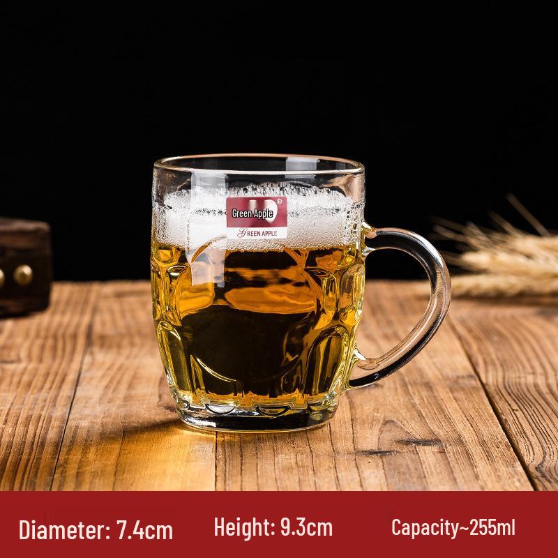 

Thickened Heat-Resistant Transparent Glass Mug with Handle for Home Use, Large Capacity, Custom Logo Option for Tea, Water, or Beer. Single Price