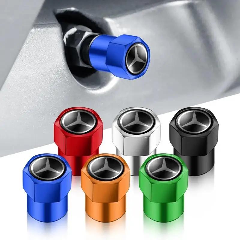 4PCS Car Wheel Tire Valves Tyre Stem Air Caps Cover For Mercedes Benz AMG W176 W202 W204 W205 W210 W211 W212 CLA CLK CLS GLA GLC ZQ1