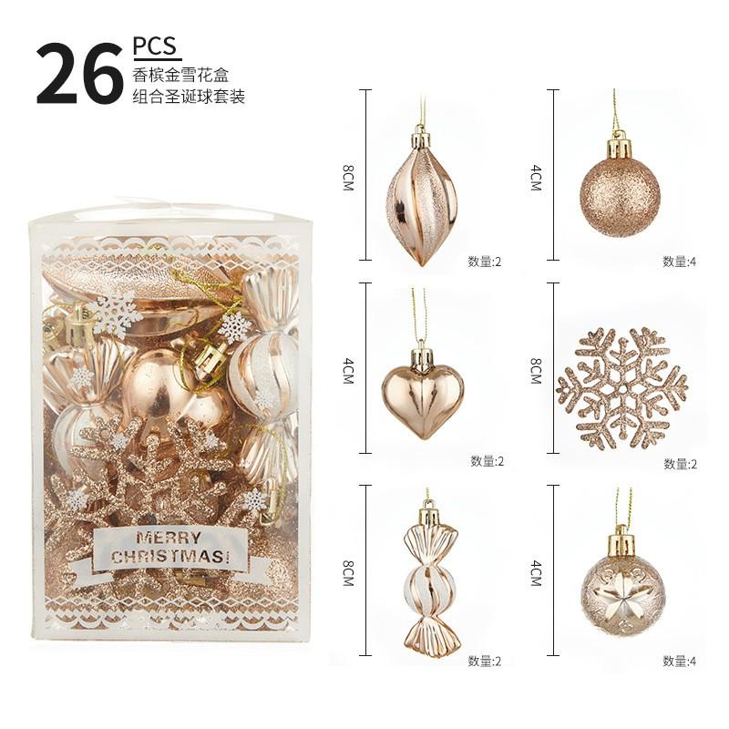 6cm Painted Glitter Snowflake Ornaments Christmas Decorations Gift Box