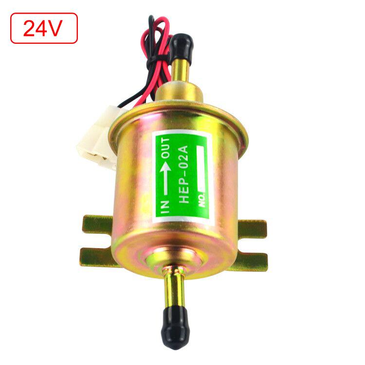 Universal 24V Electric Fuel Pump Low Pressure Bolt Fixing Wire Diesel Petrol HEP-02A For Car Carburetor Motorcycle ATV Gold