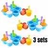 Colorful Popsicle Mold 7-Cavity Silicone Ice Cream Mold DIY Fruit Shake Maker with Handles and Tray Food Grade for Family Fun