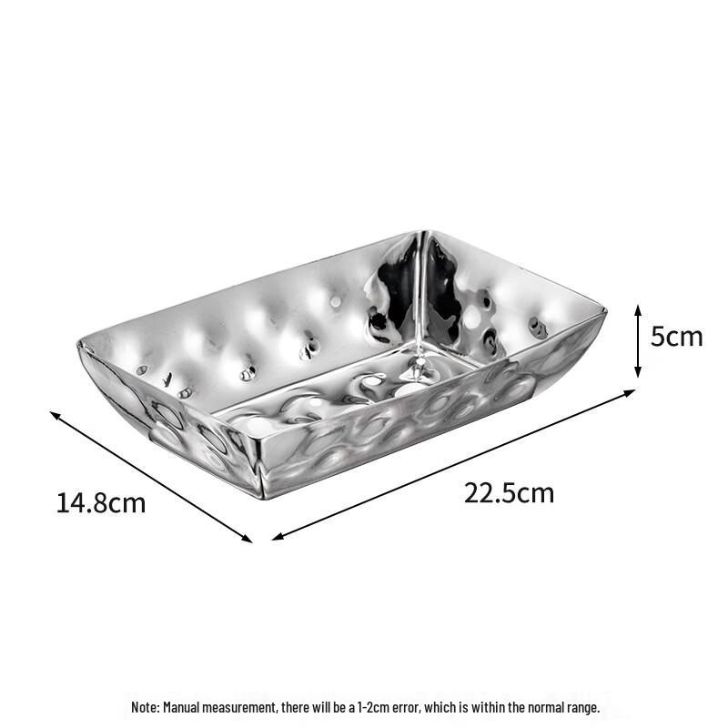 Handton Small Rectangular Hammered Stainless Steel Serving Dish