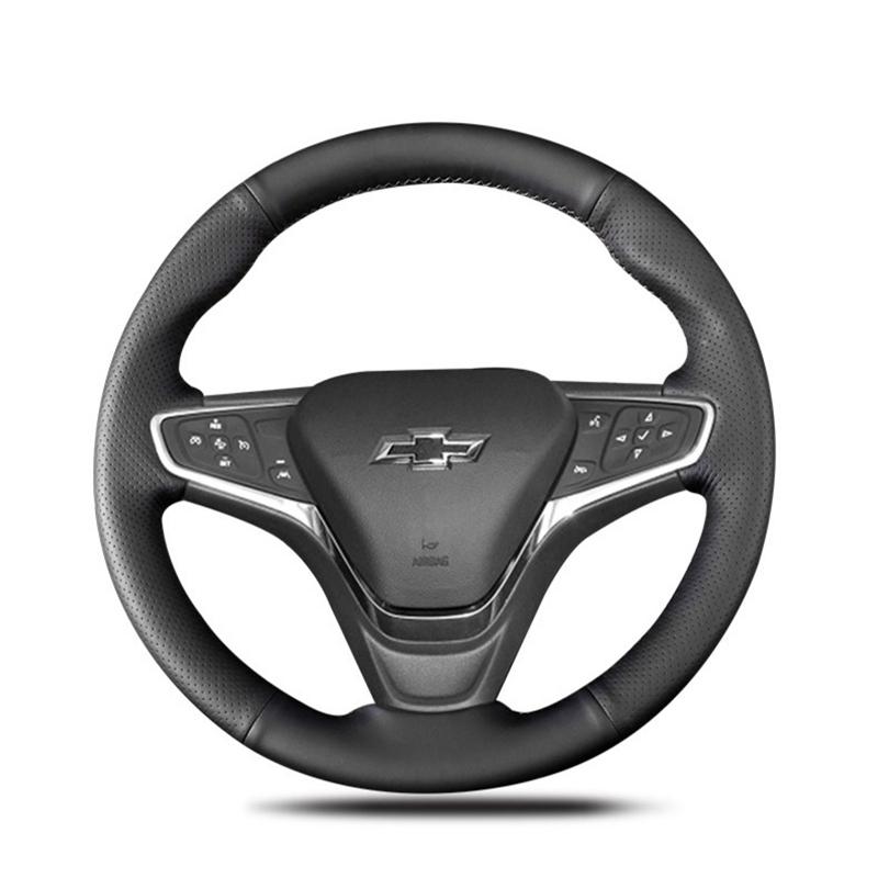 Ręcznie robiona czarna osłona kierownicy ze sztucznej skóry do Chevrolet Malibu XL 2016 2017 Equinox 2017 2018 Buick Velite 5