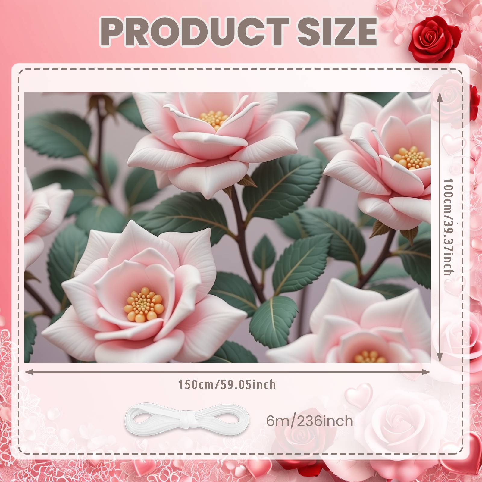 

Spring Event Backdrop Pink Camellia Pink Camellia Banner Floral Celebration Background Green Leaves Camellia Display