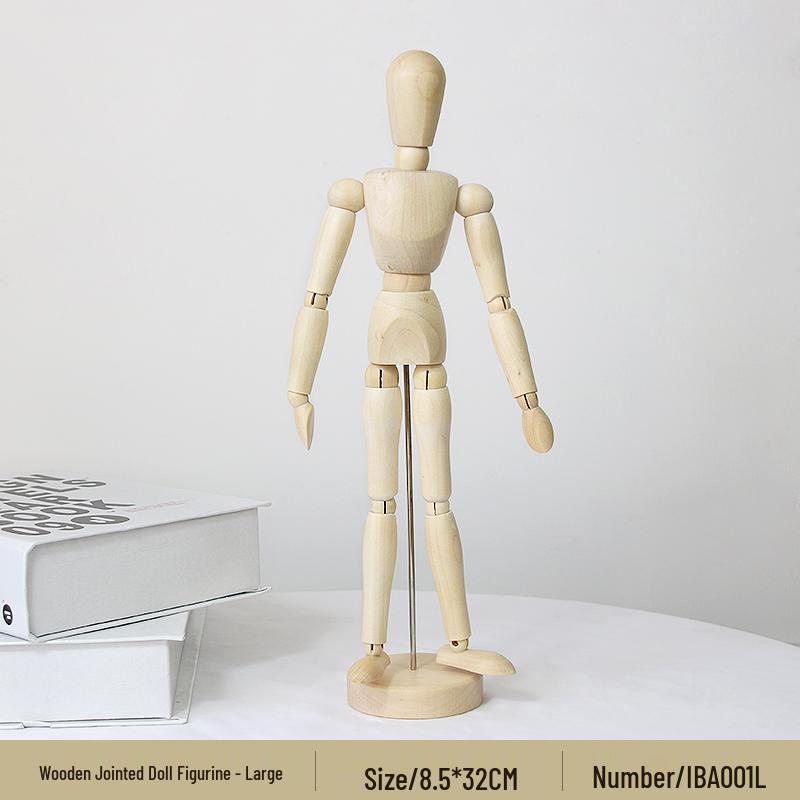 Jointed Wooden Puppet Doll: Handcrafted Human Body Ornament & Decompression Gadget.