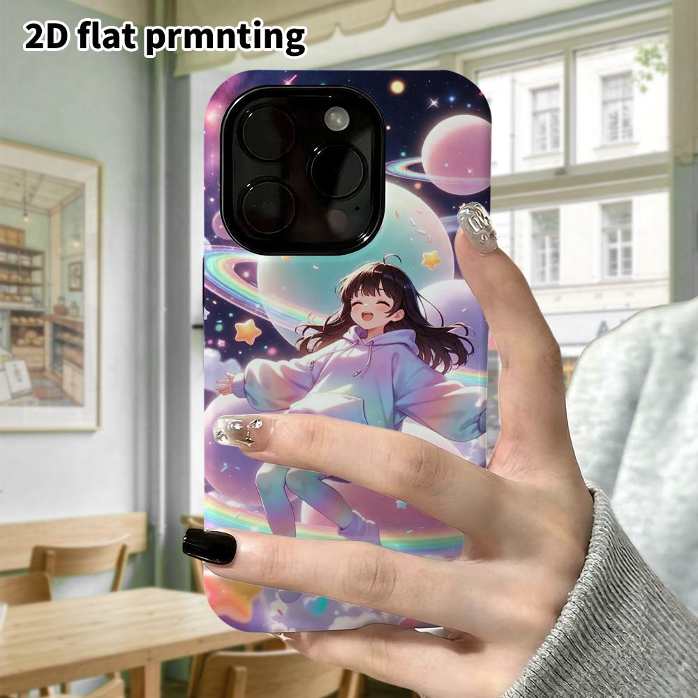 Phone Case: 2D flat Samsung Galaxy A34 A35 M05 M06 S20 S22 S21 FE Plus 5G protective case, space girl, perfect Christmas and Halloween holiday gift