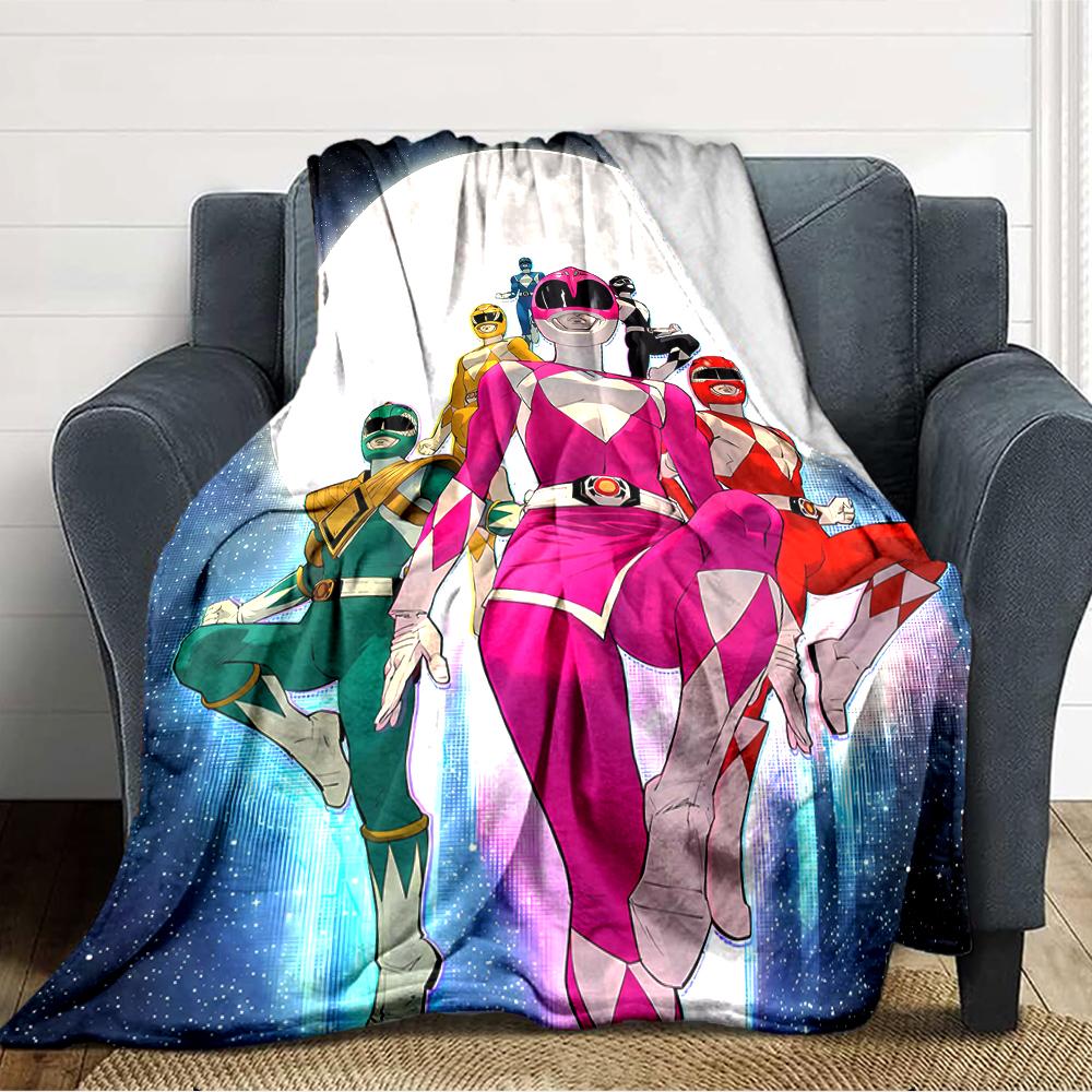 1pc Mighty Morphin Power Rangers1 Blanket, Gift, for Men and Women, Soft Blanket, Good for Sofa Bed Couch Travel, Lightweight Flannel Blanket