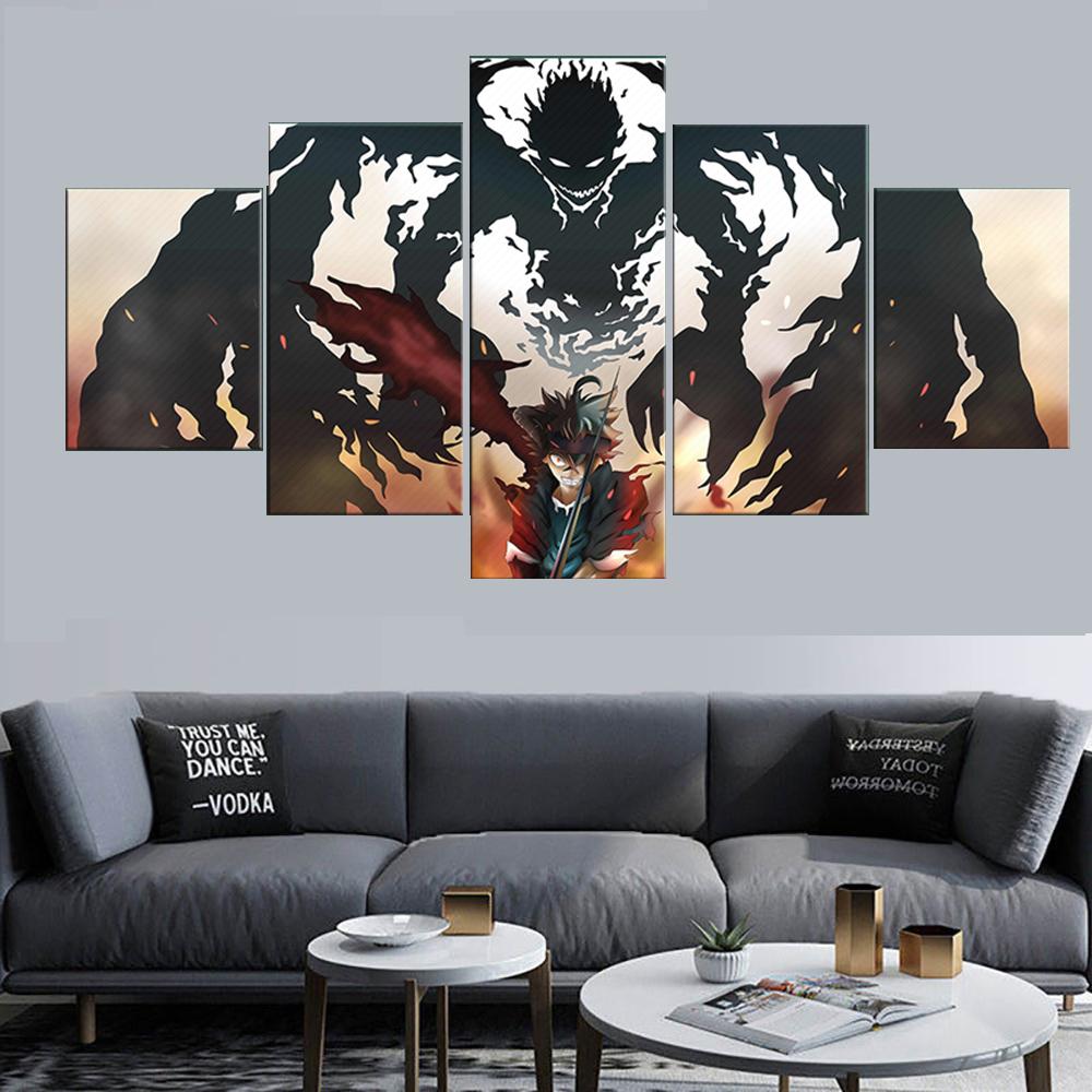 

5 штук Настенное искусство Холст Япония Аниме Картинки Принты Asta Плакат Гостиная Современный модульный интерьер Живопись Домашний декор