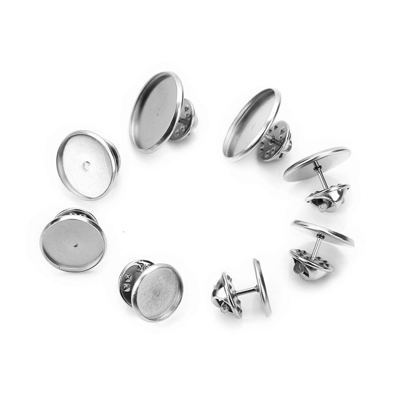 10 Σετ/Παρτίδα Βάση Καρφίτσας Brooch από Ανοξείδωτο Ατσάλι 10mm 12mm 14mm 16mm 18mm 20mm Πεταλούδα Καρφίτσα Γραβάτας Κενό Δίσκος Καρφίτσας Brooch DIY Κοσμήματα