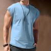 Men Summer T-shirt Sleeveless Solid Color Pullover Comfortable Breathable Daily Wear Casual Round Neck Men Summer Vest Men Clothes