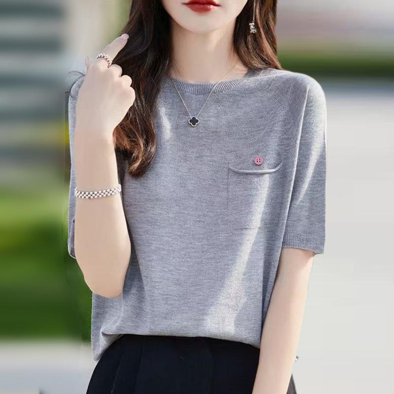 Dámská podzimní vlněná pletená kardiganová vesta s výstřihem do V a zapínáním na knoflíky