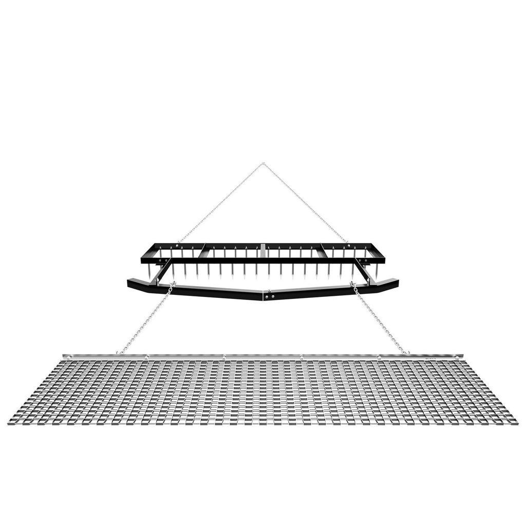 Drag Harrow, 6 Ft Tow-Behind Driveway Grader with Chain Harrow, Adjustable Width & 80lbs Load Capacity, Heavy Duty Lawn Leveling Rake, Fits ATVs UTVs