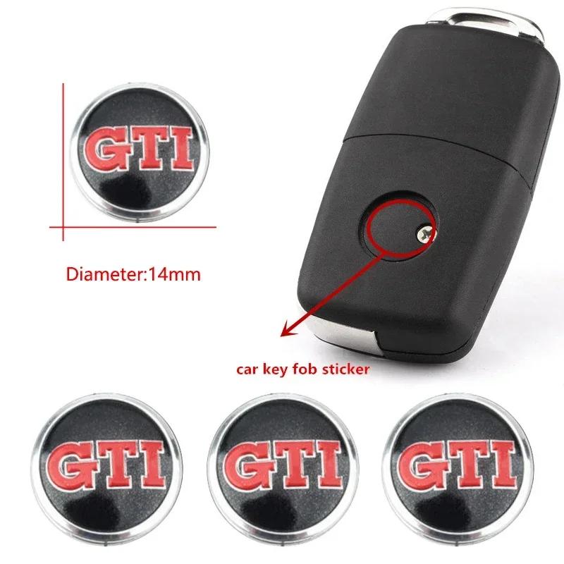 3PCS Car Metal Emblem Stickers Auto Remote Key Logo For Volkswagen VW GTI Rline Passat Golf Polo Touareg Jetta Tiguan 14mm