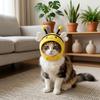 Warm Bee Cat Costume Hat Soft Plush Kitten Cosplay Headgear Cute Whale Pet Hood  Holiday Party