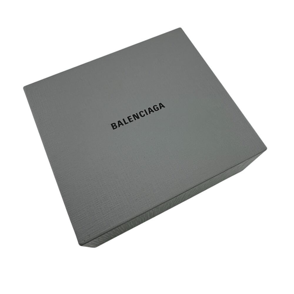 BALENCIAGA 551921 Compact wallet leather Every day Tri-fold wallet Dark gray leather Used