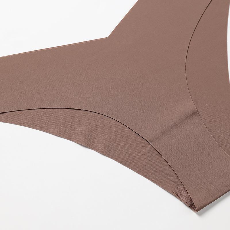 Jednodílné bezešvé spodní prádlo s nízkým pasem a plus size pro dámy, z ledového hedvábí, s tenkým bavlněným klínem, prodyšné, sportovní fitness kalhotky