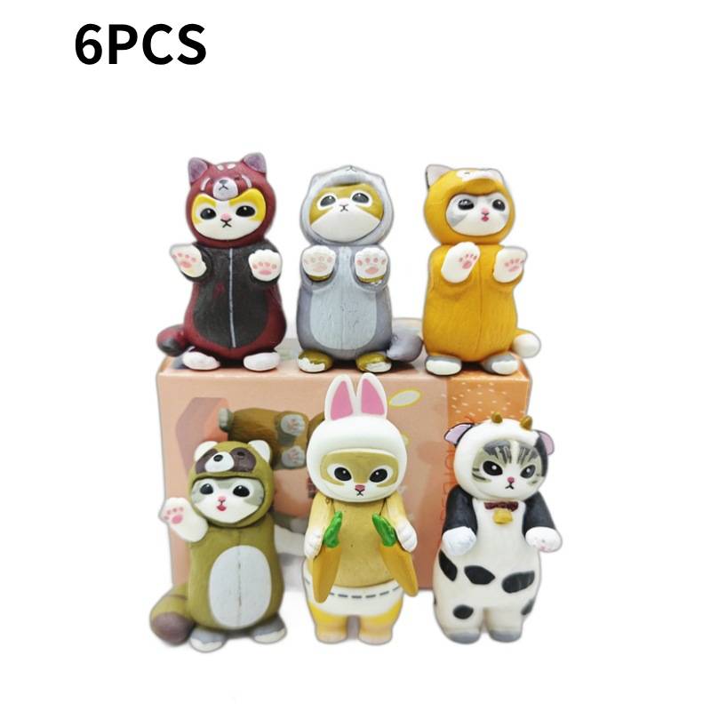 

Hand Cute Kitten Fashion Mini Simple Rabbit Raccoon Cow Doll Decoration Model